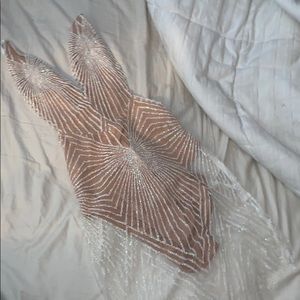 White glittery sexy dress